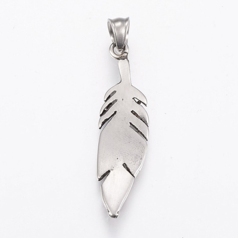 Pióro, wisior, 37x10x2, otwór 6mm Pióro, wisior, 37x10x2, otwór 6mm