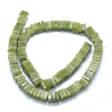 Jadeit, kwadrat 7-8mm, 1 sznur(ok.124-129szt.), Zielony