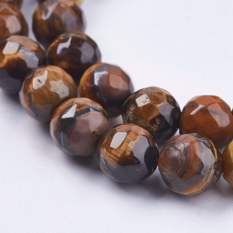Tygrysie oko, Kula 8mm, sznur(ok.48szt.) Fasetowane Tygrysie oko, Kula 8mm, sznur(ok.48szt.) Fasetowane