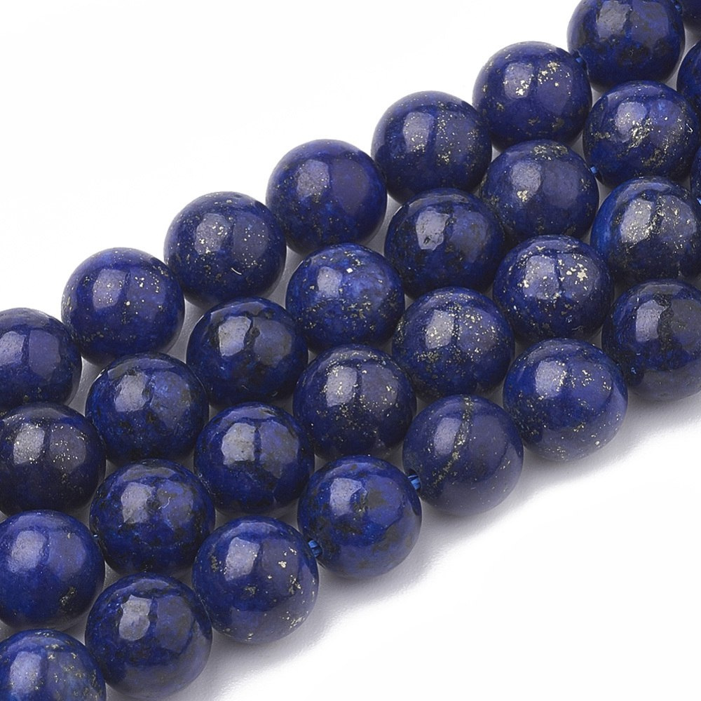 Lapis Lazuli, Kula 8mm, sznur (45szt.), Niebieski