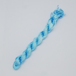 Nylonowy sznurek jubilerski, 1mm, 24m do makramy, jasny niebieski