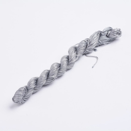 Nylonowy sznurek jubilerski, 2mm, 12m do makramy,srebrny