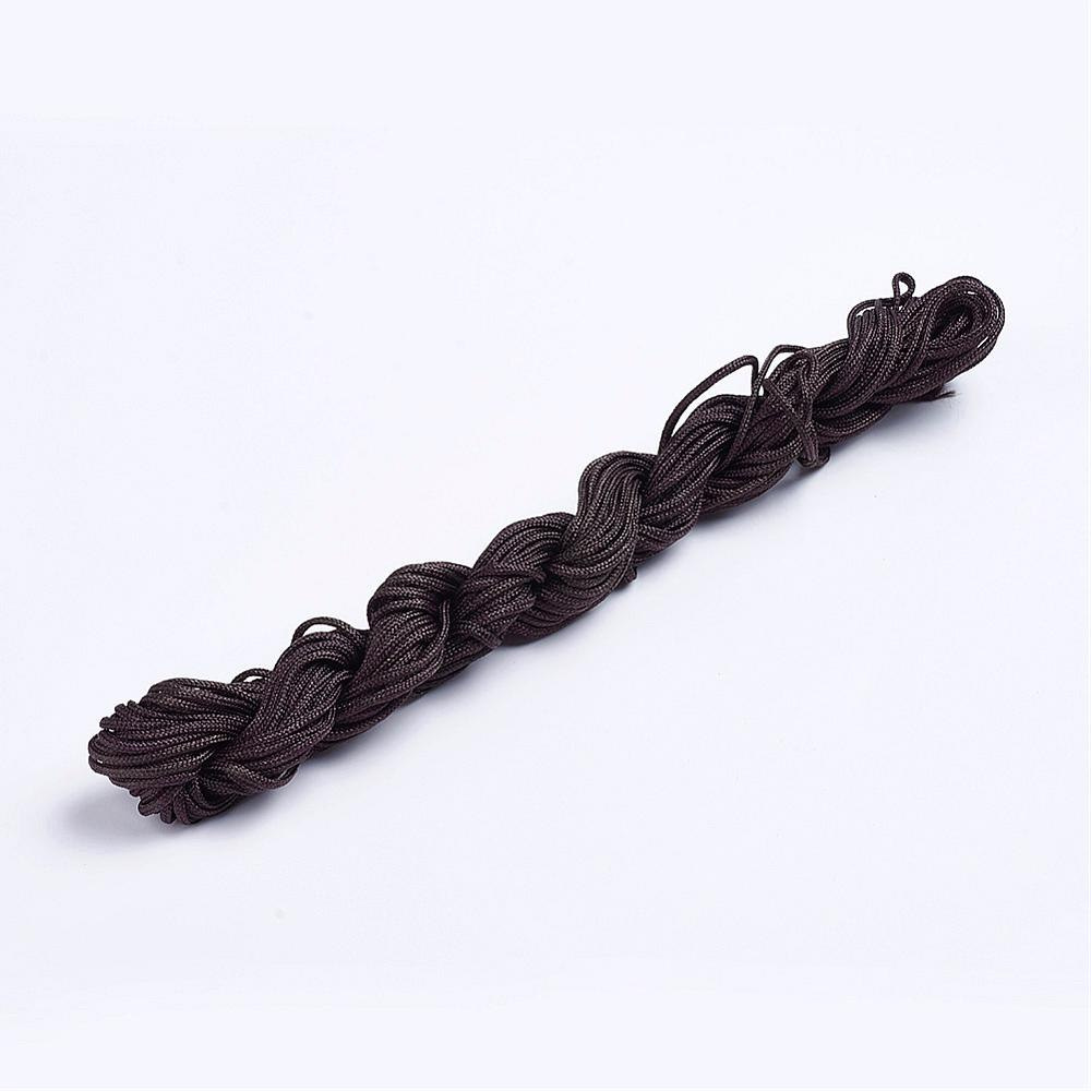 Nylonowy sznurek jubilerski, brązowy, 2mm, 12m do makramy Nylonowy sznurek jubilerski, brązowy, 2mm, 12m do makramy