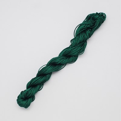 Nylonowy sznurek jubilerski, ciemny zielony, 1mm, 24m do makramy