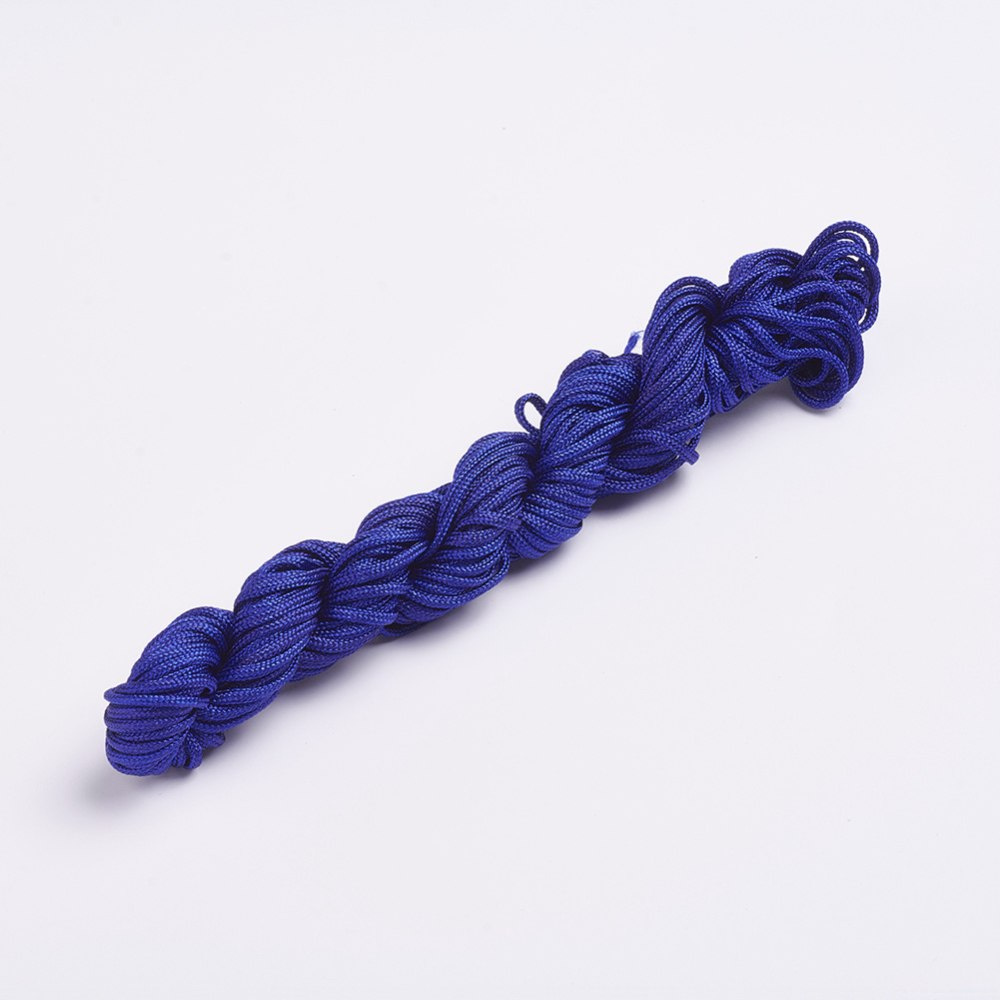 Nylonowy sznurek jubilerski, niebieski, 2mm, 12m do makramy