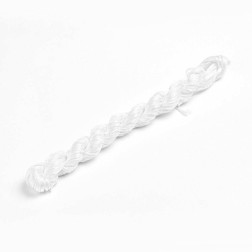 Nylonowy sznurek jubilerski, biały, 1mm, 24m do makramy Nylonowy sznurek jubilerski, biały, 1mm, 24m do makramy