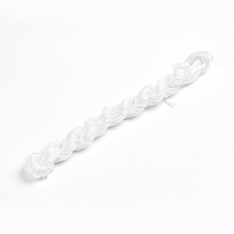 Nylonowy sznurek jubilerski, biały, 1mm, 24m do makramy