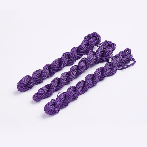 Nylonowy sznurek jubilerski, 2mm, ciemny fiolet, 12m do makramy Nylonowy sznurek jubilerski, 2mm, ciemny fiolet, 12m do makramy