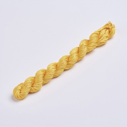 Nylonowy sznurek jubilerski, żółty, 1mm, 24m do makramy