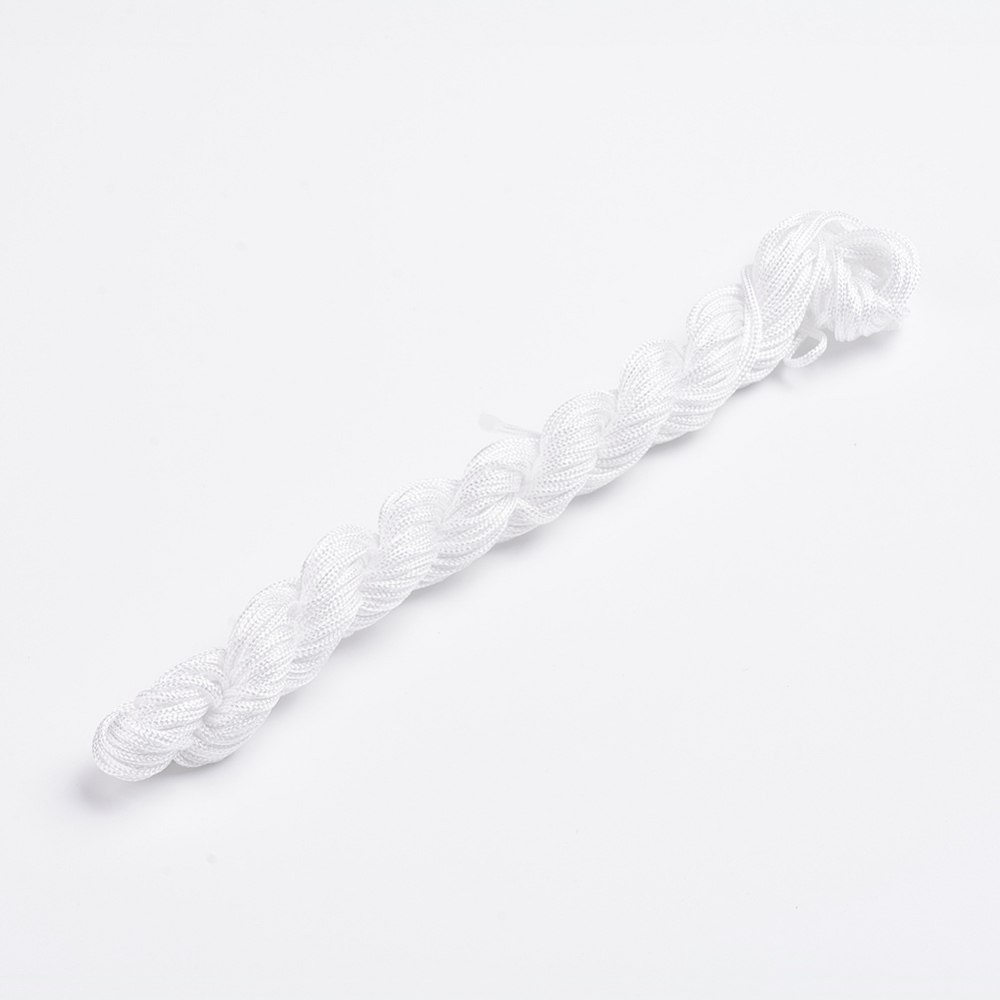 Nylonowy sznurek jubilerski, biały, 2mm, 12m do makramy