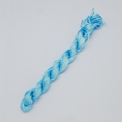 Nylonowy sznurek jubilerski, jasny niebieski, 2mm, 12m do makramy