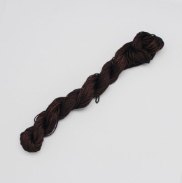 Nylonowy sznurek jubilerski, brązowy, 1mm, 24m do makramy