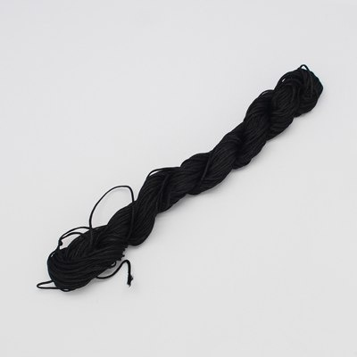 Nylonowy sznurek jubilerski, czarny, 2mm, 12m do makramy