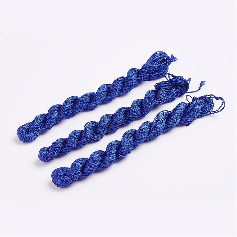 Nylonowy sznurek jubilerski, niebieski, 1mm, 24m do makramy Nylonowy sznurek jubilerski, niebieski, 1mm, 24m do makramy