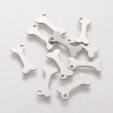 Kość, zawieszka, Stal Chirurgiczna 15x6,5x1mm Kość, zawieszka, Stal Chirurgiczna 15x6,5x1mm