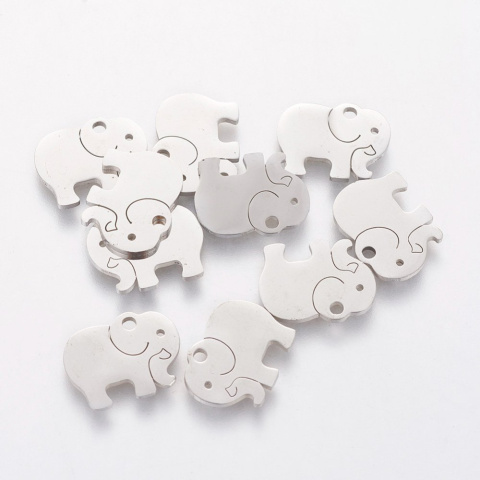Słoń, zawieszka, Stal Chirurgiczna 10,7x13,9x1mm Słoń, zawieszka, Stal Chirurgiczna 10,7x13,9x1mm