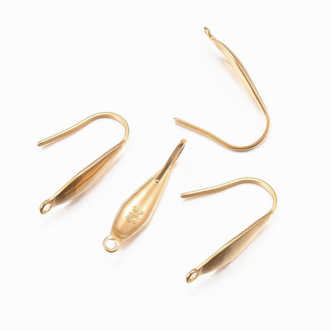 Bigle ozdobne, 2 szt. złote, Stal chirurgiczna, 19,5mm Bigle ozdobne, 2 szt. złote, Stal chirurgiczna, 19,5mm