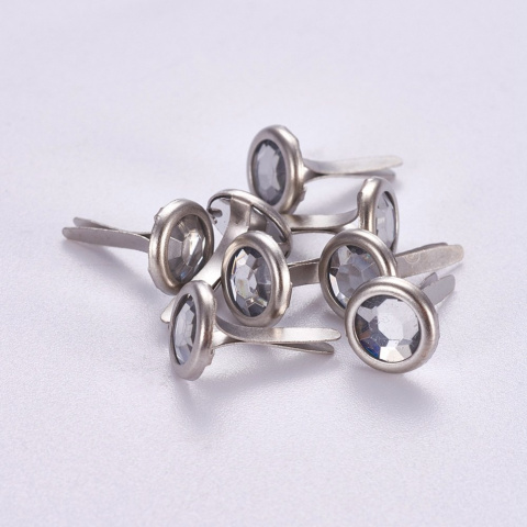 Ćwieki ozdobne 10 szt. 14mm, przezroczyste, do dekoracji papieru