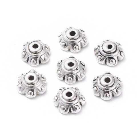Czapeczki w stylu tybetańskim, 7mm, 10 szt. Czapeczki w stylu tybetańskim, 7mm, 10 szt.