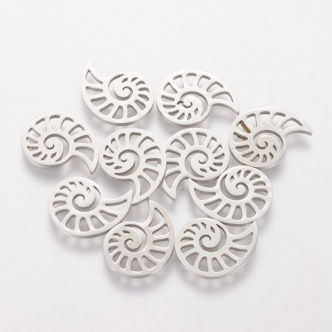 Ślimak, zawieszka, Stal Chirurgiczna 18,5x13x1mm Ślimak, zawieszka, Stal Chirurgiczna 18,5x13x1mm