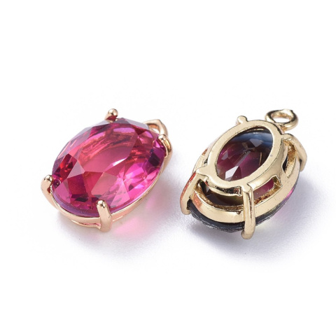 Fasetowany klejnot, zawieszka szklana mix 5 szt. 17mm