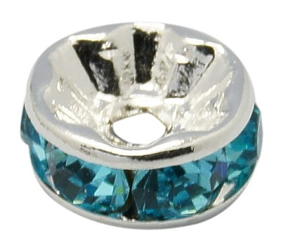 Kryształ/cyrkonia , przekładka, kolor niebieski, 6 mm