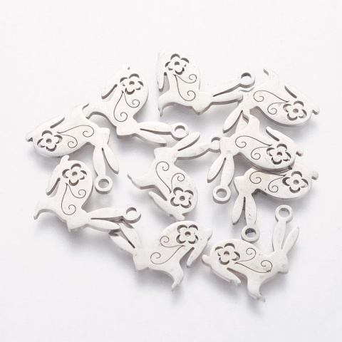 Królik, zawieszka, Stal Chirurgiczna 16x12x1mm Królik, zawieszka, Stal Chirurgiczna 16x12x1mm