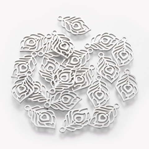 Liść, zawieszka, Stal Chirurgiczna 17,7x10,4x1mm Liść, zawieszka, Stal Chirurgiczna 17,7x10,4x1mm
