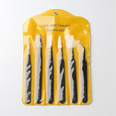 Zestaw pincet 6 szt. 10,5-12 cm Zestaw pincet 6 szt. 10,5-12 cm