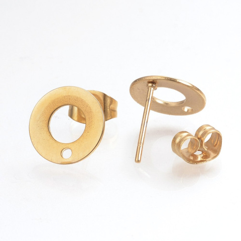 Sztyfty złote, Stal chirurgiczna, 10mm, 2 szt. Sztyfty złote, Stal chirurgiczna, 10mm, 2 szt.