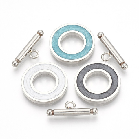 Zapięcie ozdobne, szary, Stal chirurgiczna, 19,5mm; Toggle Zapięcie ozdobne, szary, Stal chirurgiczna, 19,5mm; Toggle