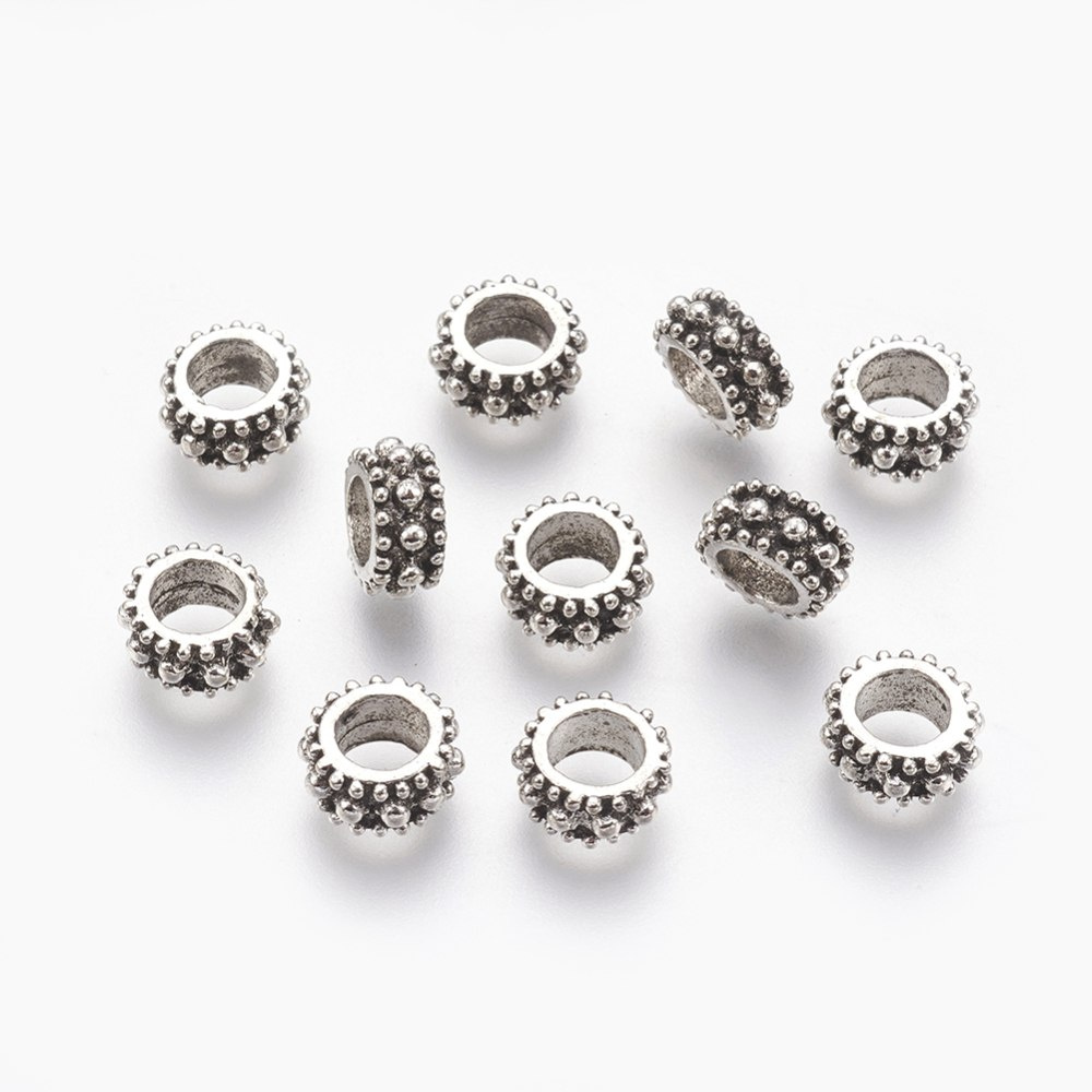 Walec, przekładka, koralik modułowy, 9 x 4,5 mm, antyczne srebro Walec, przekładka, koralik modułowy, 9 x 4,5 mm, antyczne srebro