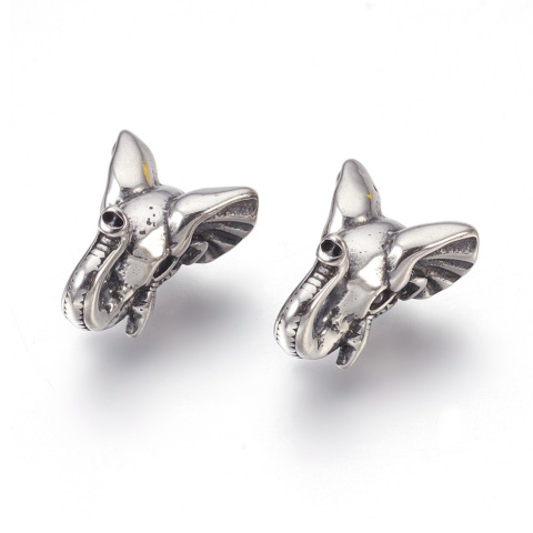 Słoń, przekładka, 12,5 x 16 mm, antyczne srebro