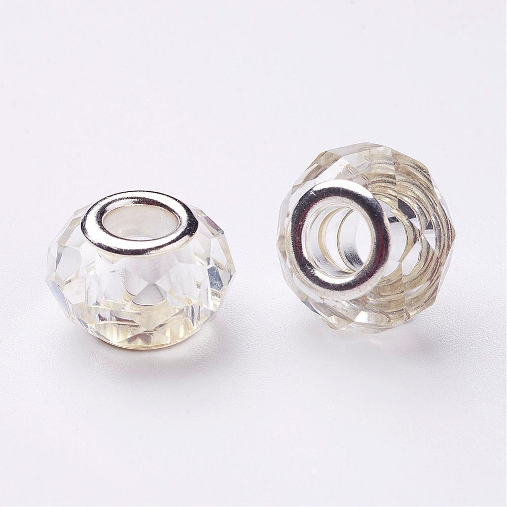 Walec, przekładka, koralik modułowy, 13 x 10 mm, krystaliczny Walec, przekładka, koralik modułowy, 13 x 10 mm, krystaliczny