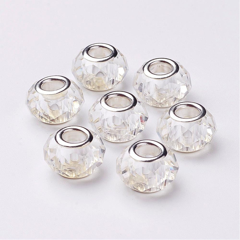 Walec, przekładka, koralik modułowy, 13 x 10 mm, krystaliczny Walec, przekładka, koralik modułowy, 13 x 10 mm, krystaliczny