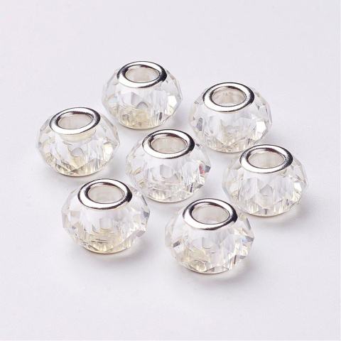 Walec, przekładka, koralik modułowy, 13 x 10 mm, krystaliczny Walec, przekładka, koralik modułowy, 13 x 10 mm, krystaliczny