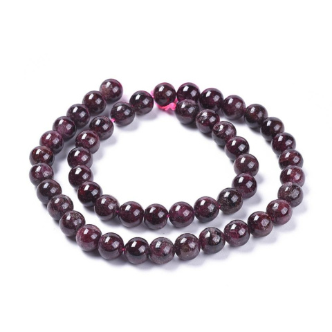 Granat, koraliki, kula 8mm, 49szt (sznur) Granat, koraliki, kula 8mm, 49szt (sznur)