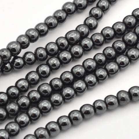 Hematyt, Kula 4mm, sznur (ok. 102szt.) Hematyt, Kula 4mm, sznur (ok. 102szt.)