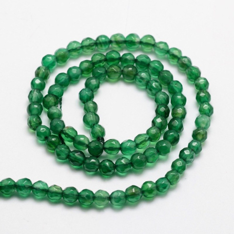 Jadeit, fasetowany, Kula 4mm, sznur (ok. 92szt.) Jadeit, fasetowany, Kula 4mm, sznur (ok. 92szt.)