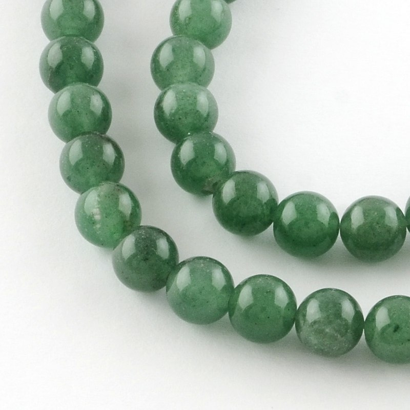 Awenturyn, koraliki, zielone , kula 8mm, 46szt (sznur) Awenturyn, koraliki, zielone , kula 8mm, 46szt (sznur)