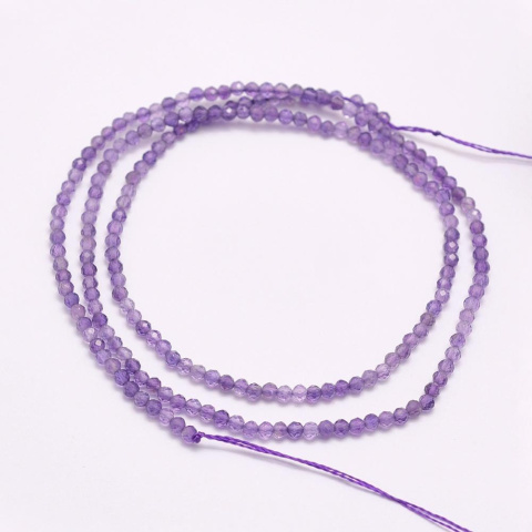 Ametyst, fasetowany, Kula 4mm, sznur (ok. 98szt.) Ametyst, fasetowany, Kula 4mm, sznur (ok. 98szt.)