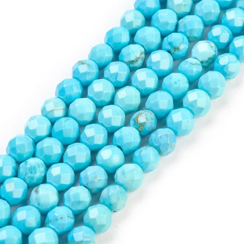 Howlit, fasetowany, Kula 4mm, 90szt. turkusowy Howlit, fasetowany, Kula 4mm, 90szt. turkusowy