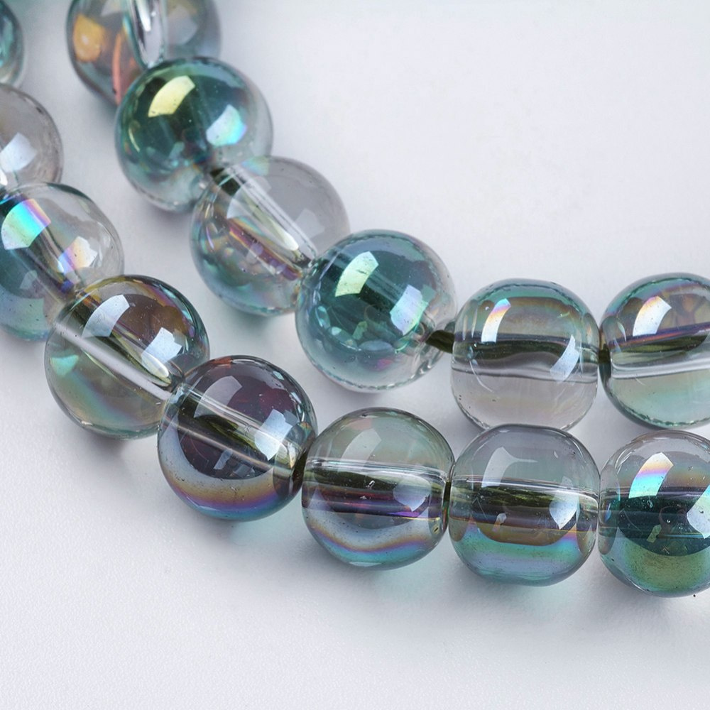 Szklane koraliki, tęczowe, 6mm, 68~70szt.(sznur) Szklane koraliki, tęczowe, 6mm, 68~70szt.(sznur)