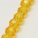 Szklane koraliki, cytrynowe, 6mm, 98~100szt.(sznur), fasetowe