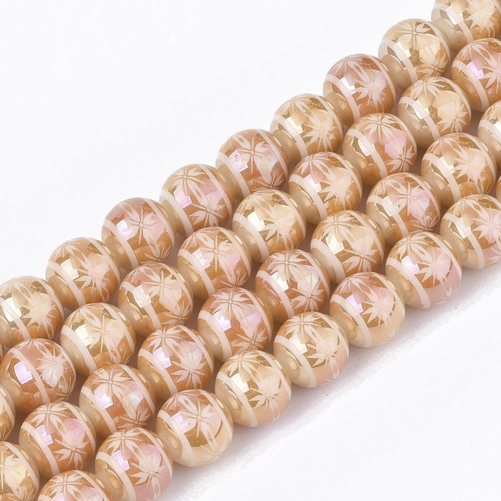 Szklane koraliki, pomarańczowe, 8mm, 40szt.(sznur) Szklane koraliki, pomarańczowe, 8mm, 40szt.(sznur)