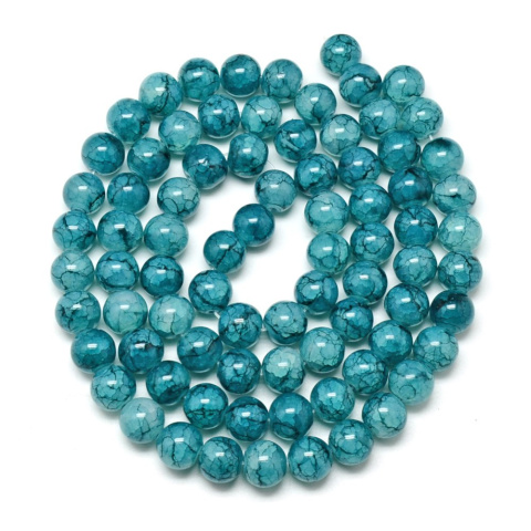 Szklane koraliki, stalowy niebieski, 6mm, 133szt.(sznur)