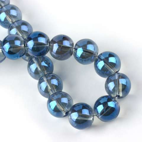 Szklane koraliki, niebieskie, 8,5mm, 104szt.(sznur) Szklane koraliki, niebieskie, 8,5mm, 104szt.(sznur)