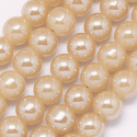 Szklane koraliki, perłowe, 6mm, 62szt.(sznur)