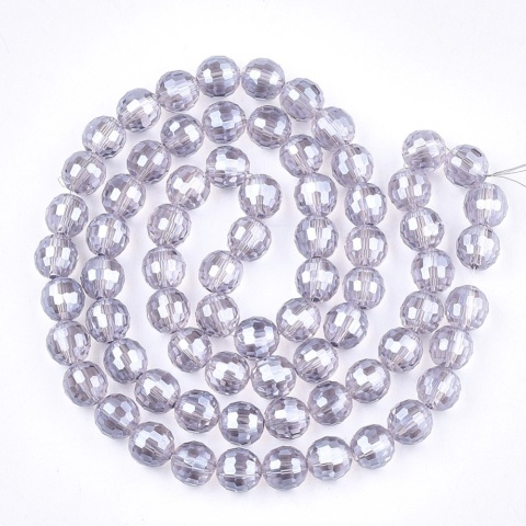 Szklane koraliki, różowe, 8mm, 72szt.(sznur), fasetowy Szklane koraliki, różowe, 8mm, 72szt.(sznur), fasetowy
