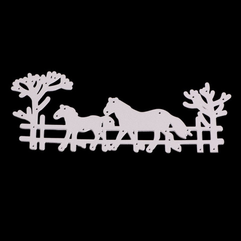 Wykrojnik konie w zagrodzie 13,8x5,5cm